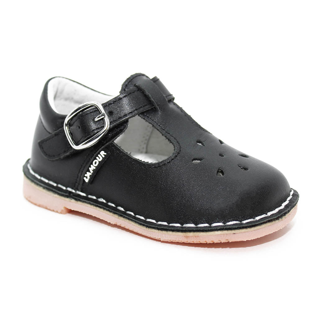L'Amour School Uniform Shoe Black Toddlers Kids Girls - Kids Shoes