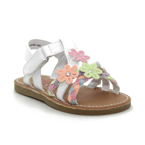 Rachel Amalfi Sandals White Multicolor Walkers Toddlers Girls - Kids Shoes