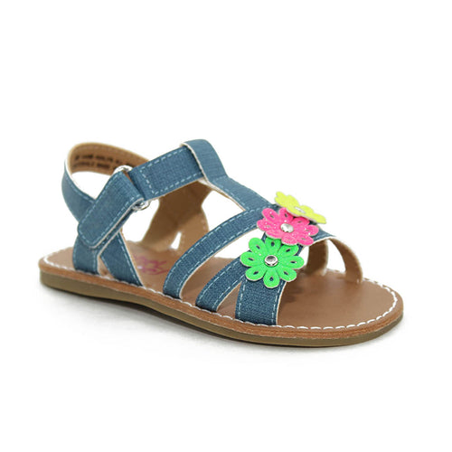 Rachel Avalyn Sandals Denim/Neon Walkers Toddlers Girls - Kids Shoes