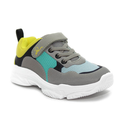 D Trendy Sneakers Grey Yellow Toddlers Kids Boys - Kids Shoes