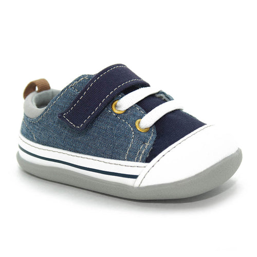 See Kai Run Stevie II Sneakers Blue Denim Infants Walkers Boys - Kids Shoes