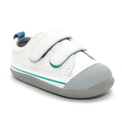 See Kai Run Waylon Sneakers White Leather Babies Infants Walkers Boys - Kids Shoes