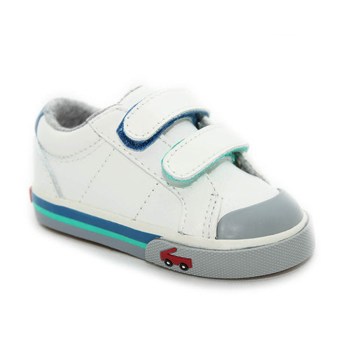 See Kai Run Waylon Sneakers White Leather Infants Walkers Toddlers Boys - Kids Shoes